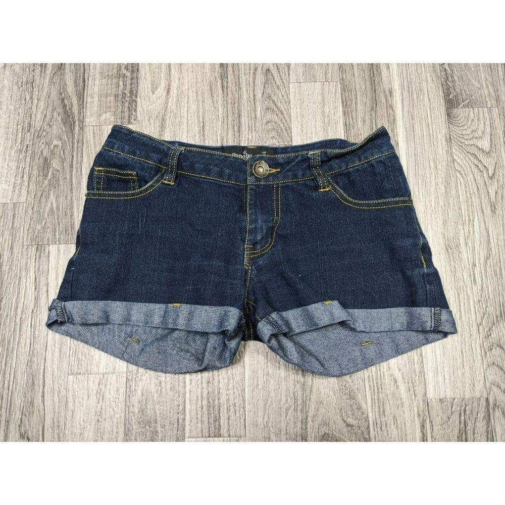 (3/$27) Papaya Size Small Dark Wash Cuffed Short Stretchy Denim Blue Jean Shorts